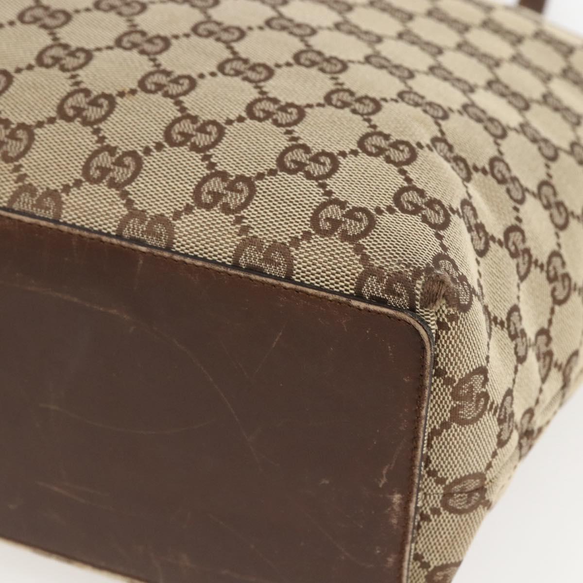 GUCCI GG Canvas Tote Bag Beige Silver 31243 Auth 156980