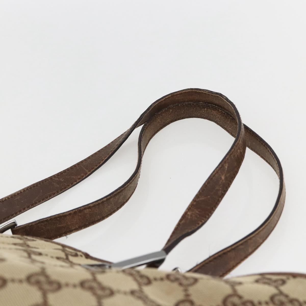GUCCI GG Canvas Tote Bag Beige Silver 31243 Auth 156980