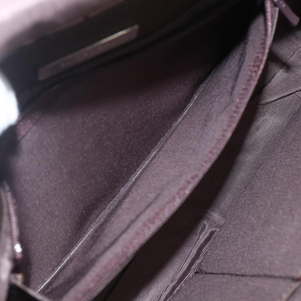 BURBERRY Nova Check Shoulder Bag Canvas Beige Silver Auth 156982