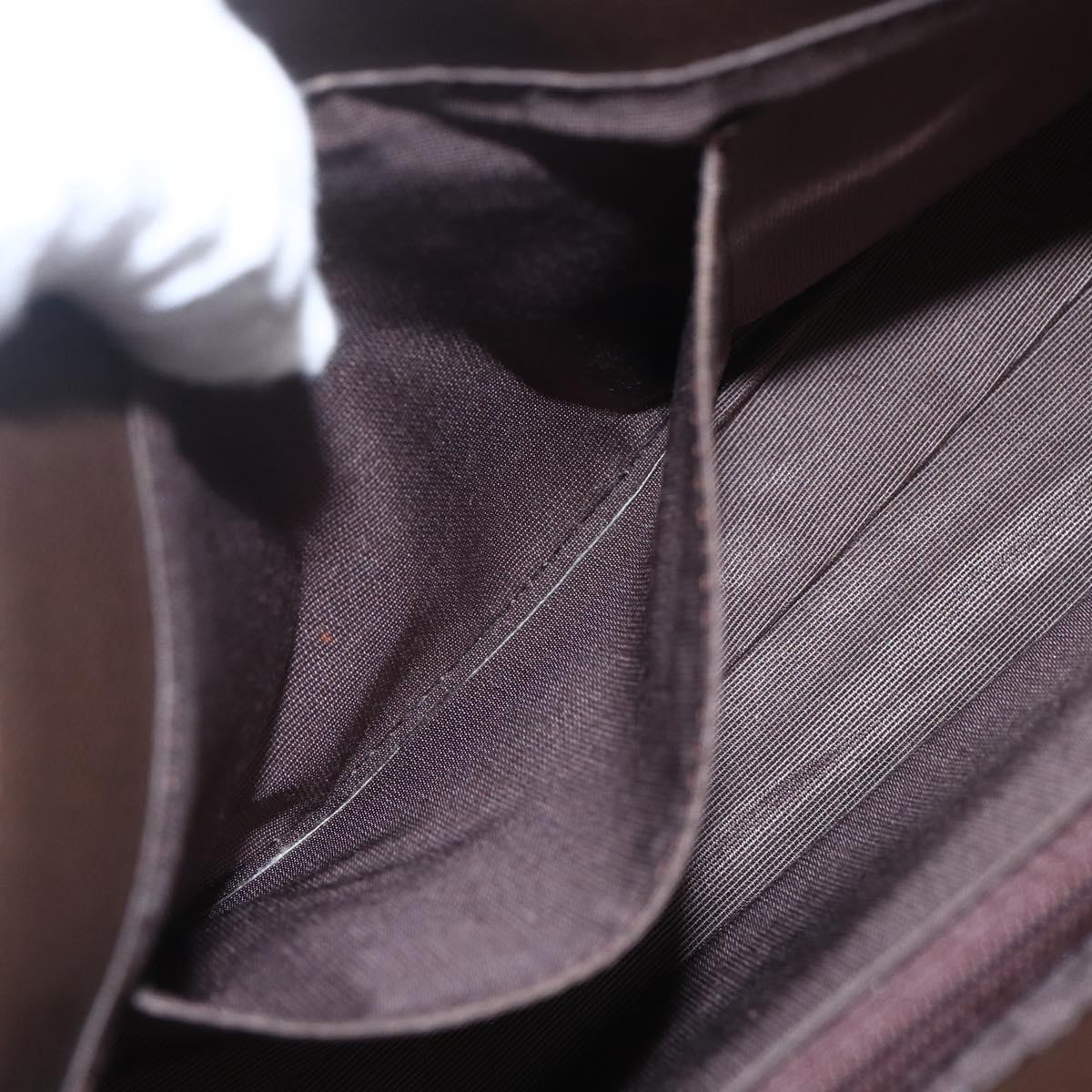 BURBERRY Nova Check Shoulder Bag Canvas Beige Silver Auth 156982