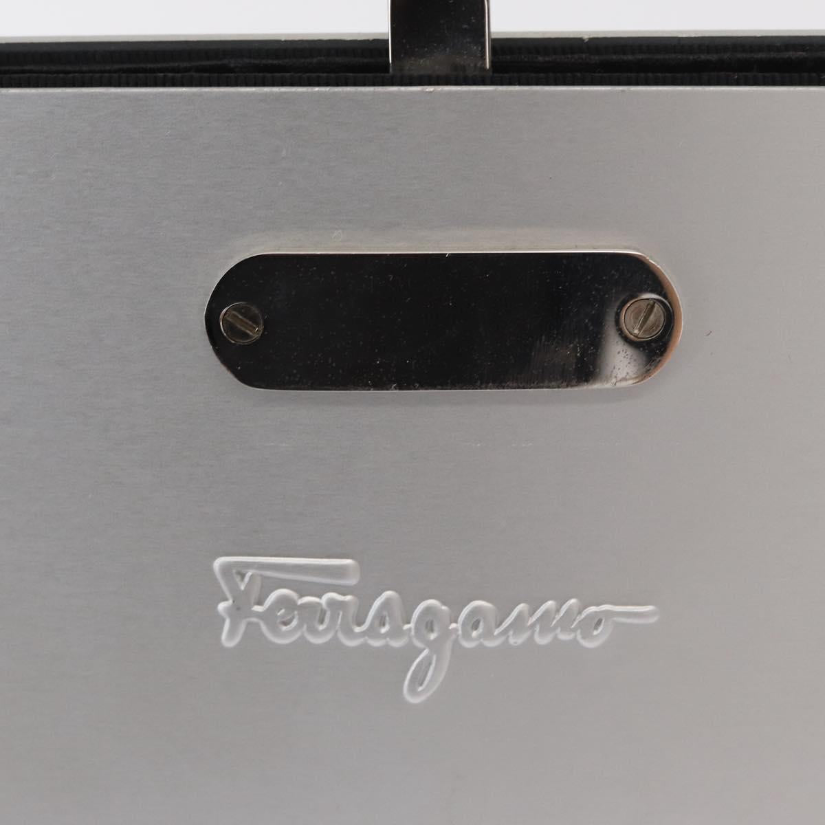Salvatore Ferragamo Chain Gancini Bag Stainless Steel Silver Auth 156983V