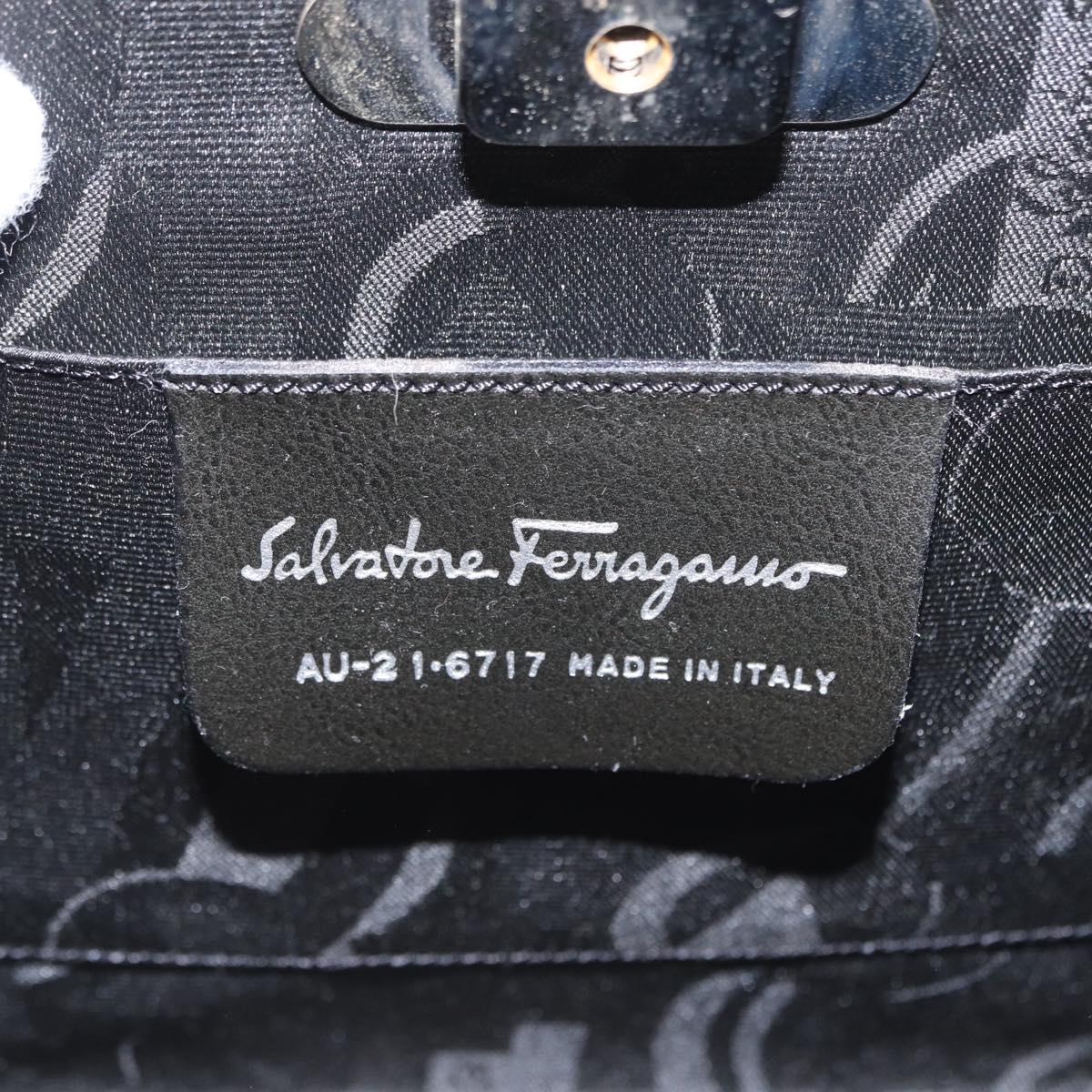 Salvatore Ferragamo Chain Gancini Bag Stainless Steel Silver Auth 156983V