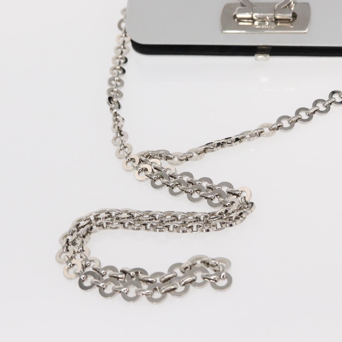 Salvatore Ferragamo Chain Gancini Bag Stainless Steel Silver Auth 156983V