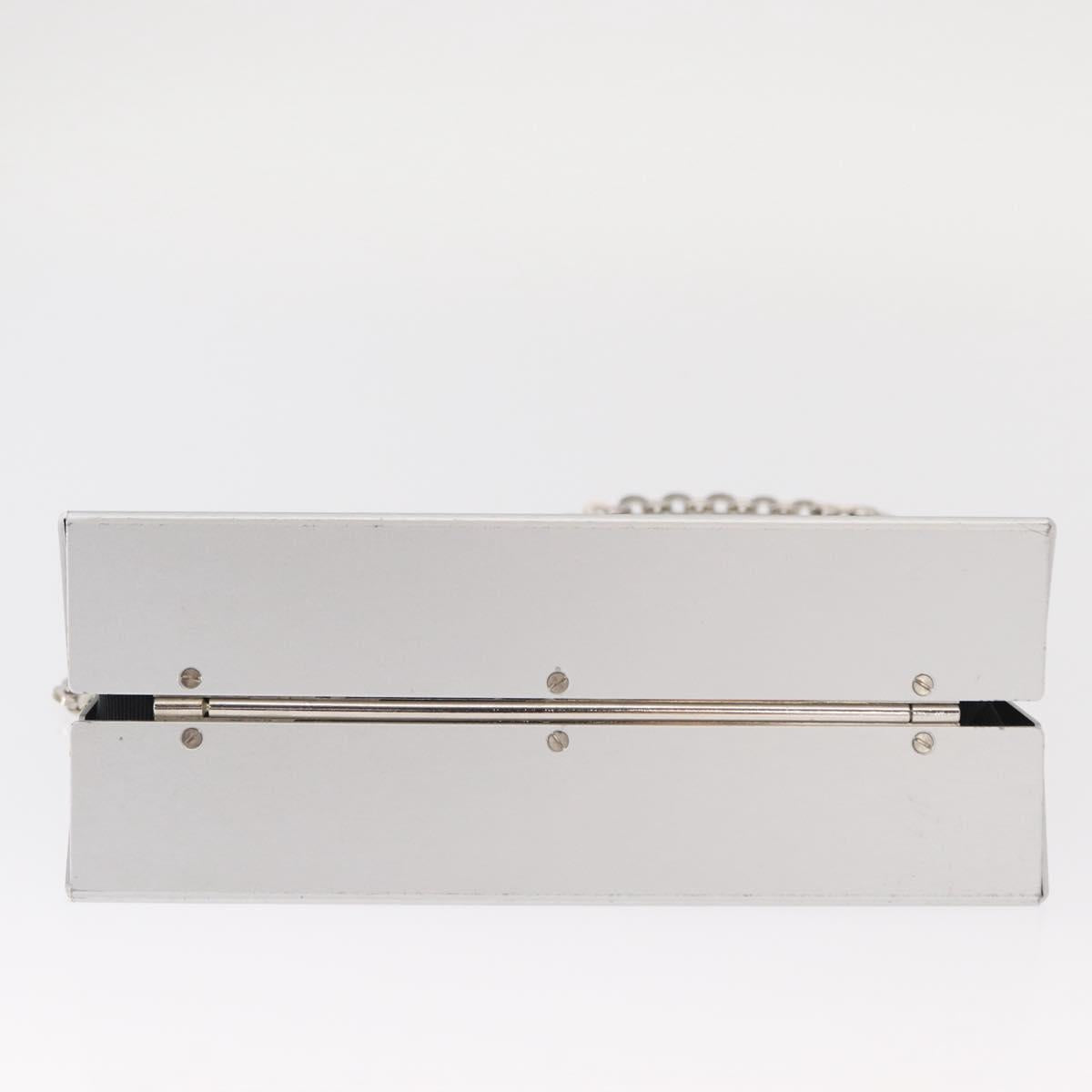 Salvatore Ferragamo Chain Gancini Bag Stainless Steel Silver Auth 156983V