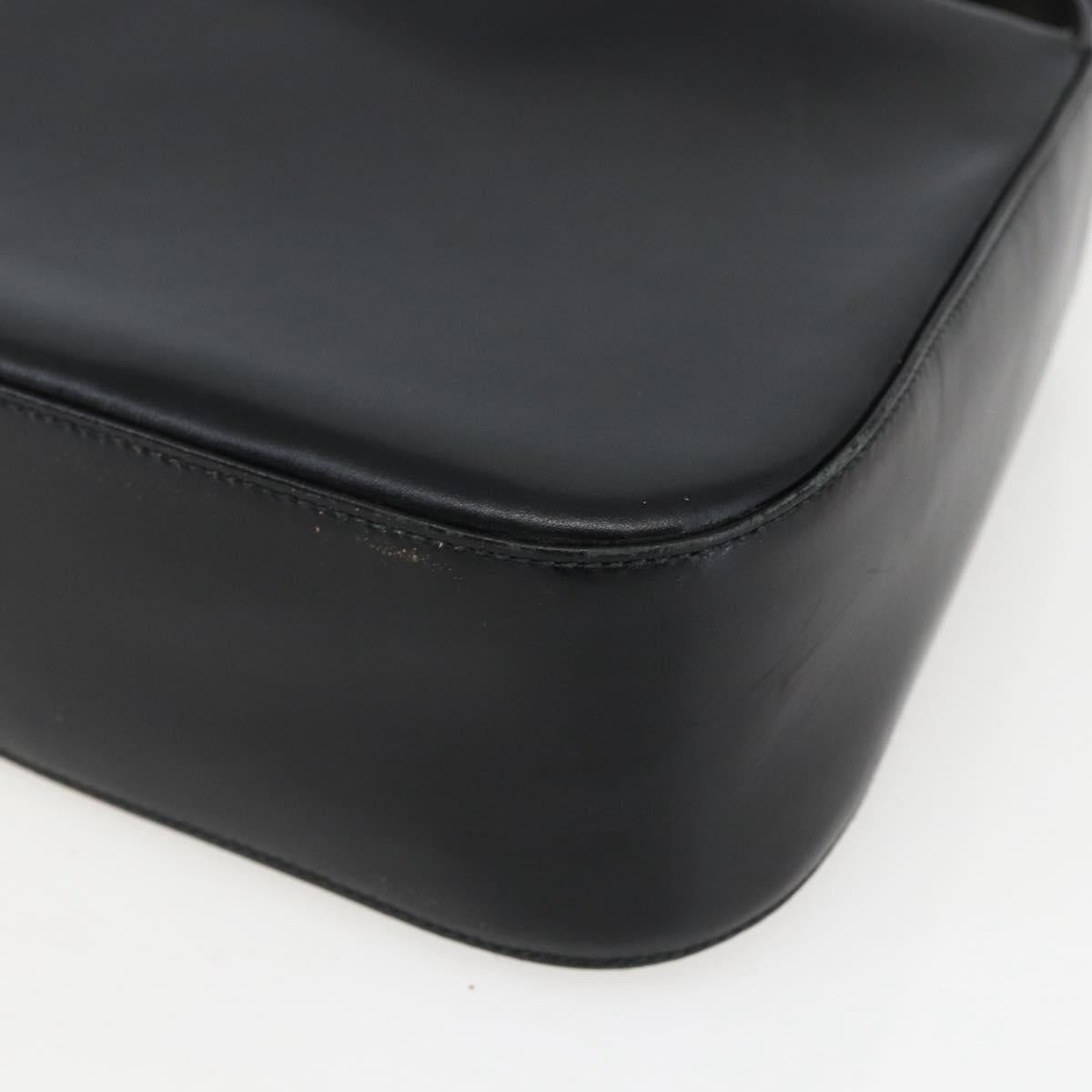 Salvatore Ferragamo Gancini Shoulder Bag Leather Black Gold Auth 156984