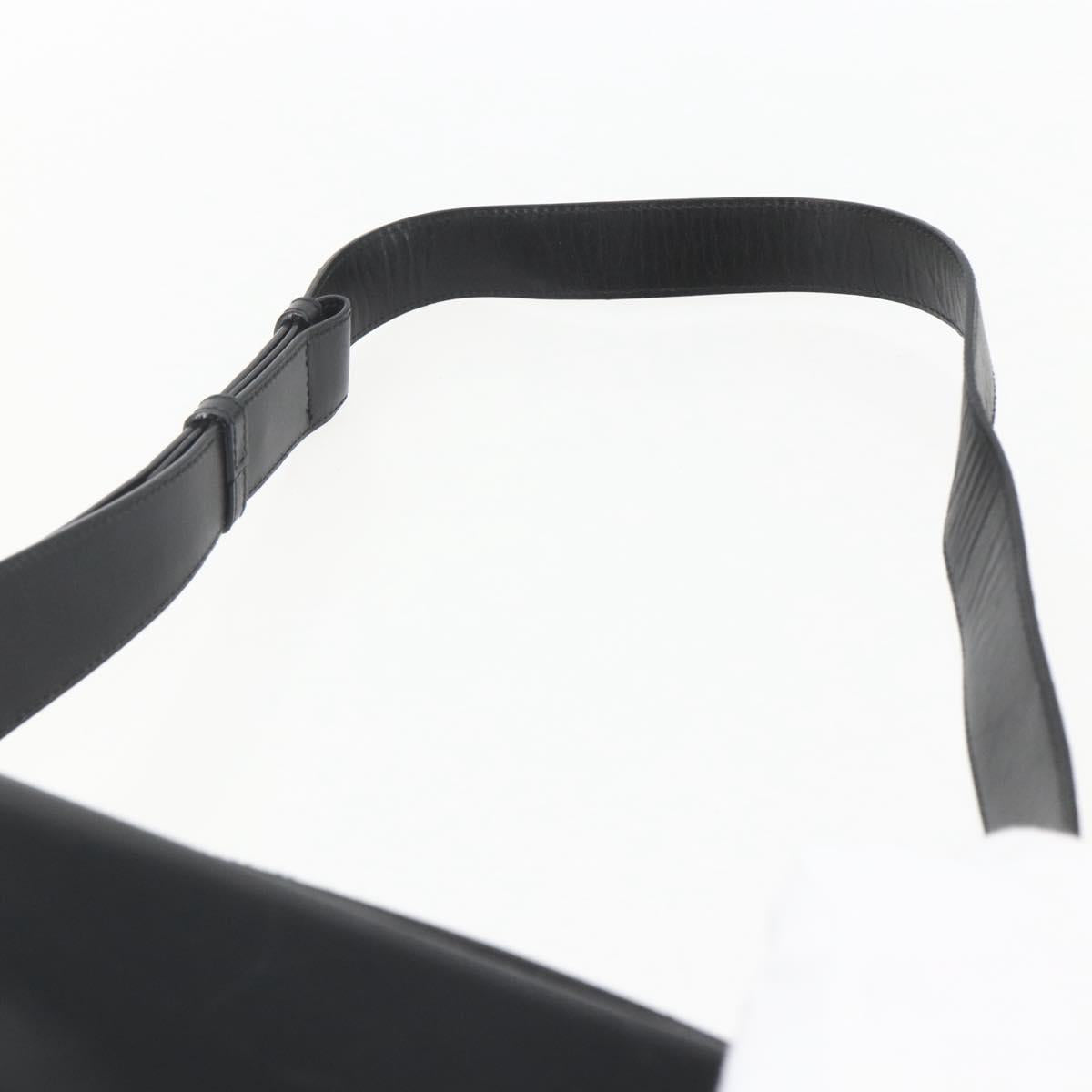 Salvatore Ferragamo Gancini Shoulder Bag Leather Black Gold Auth 156984