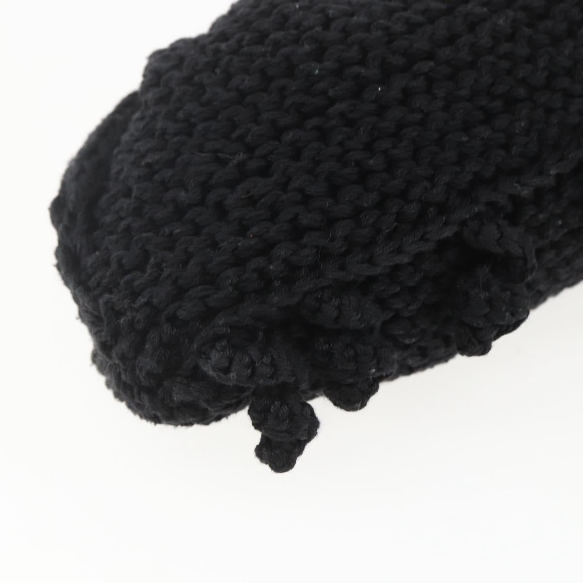 Salvatore Ferragamo Chain Shoulder Bag knitted Fabrics Black Gold Auth 156985V