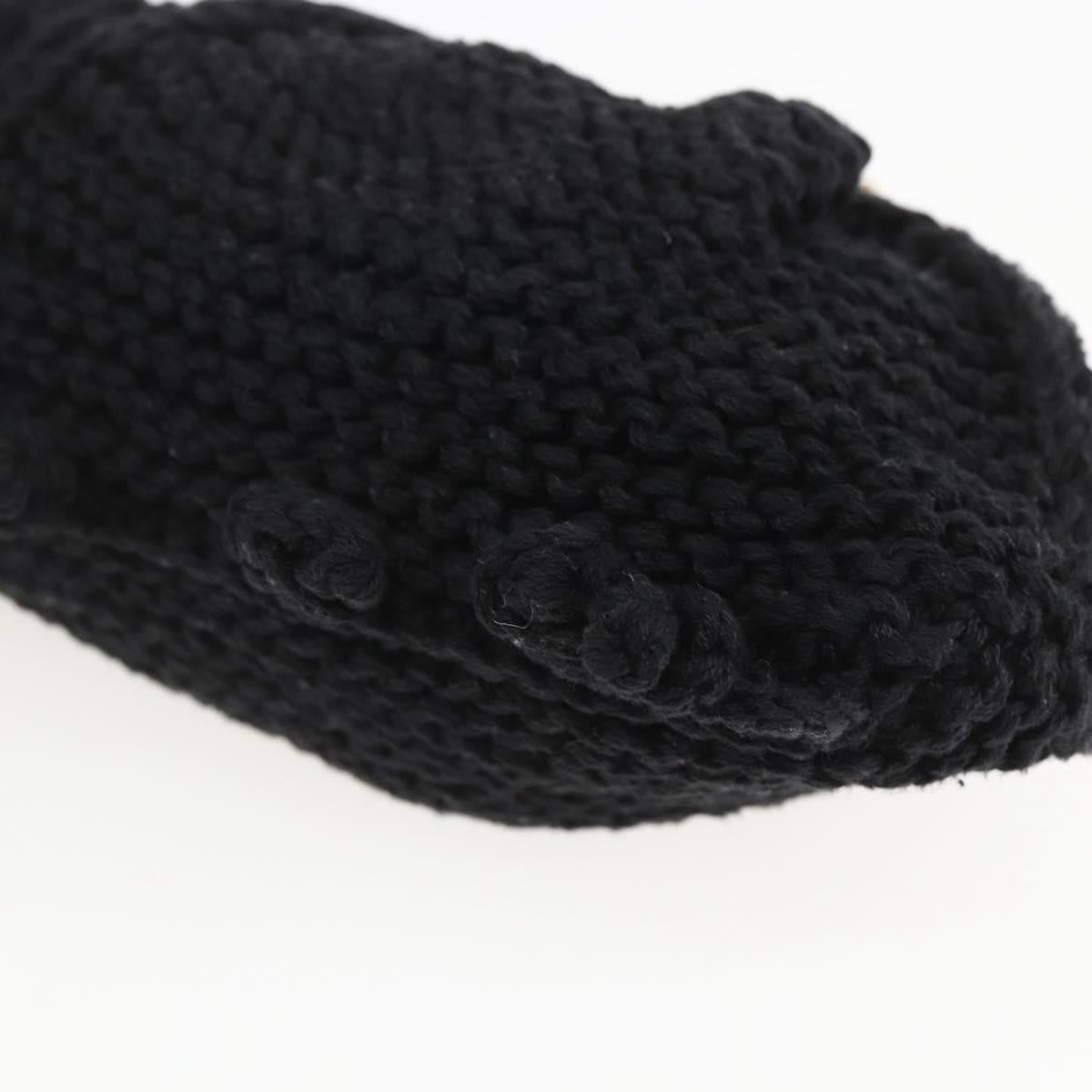 Salvatore Ferragamo Chain Shoulder Bag knitted Fabrics Black Gold Auth 156985V