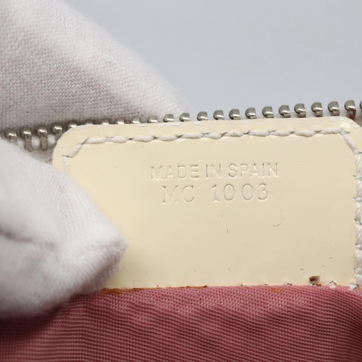 Christian Dior Trotter Canvas Saddle Shoulder Bag PVC Pink Silver Auth 156986V