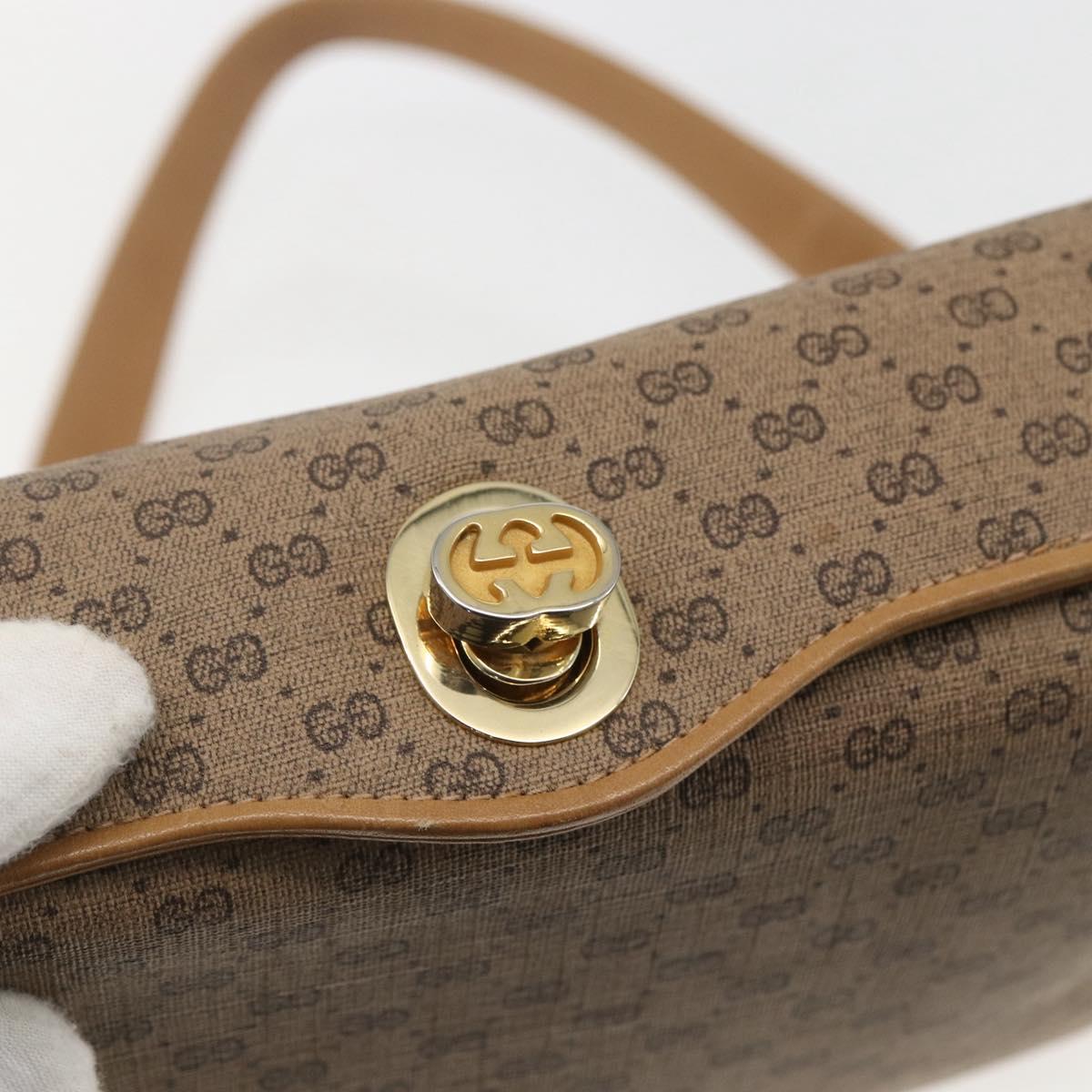 GUCCI Micro GG Supreme Shoulder Bag PVC Beige Gold 001 20 1368 Auth 156987