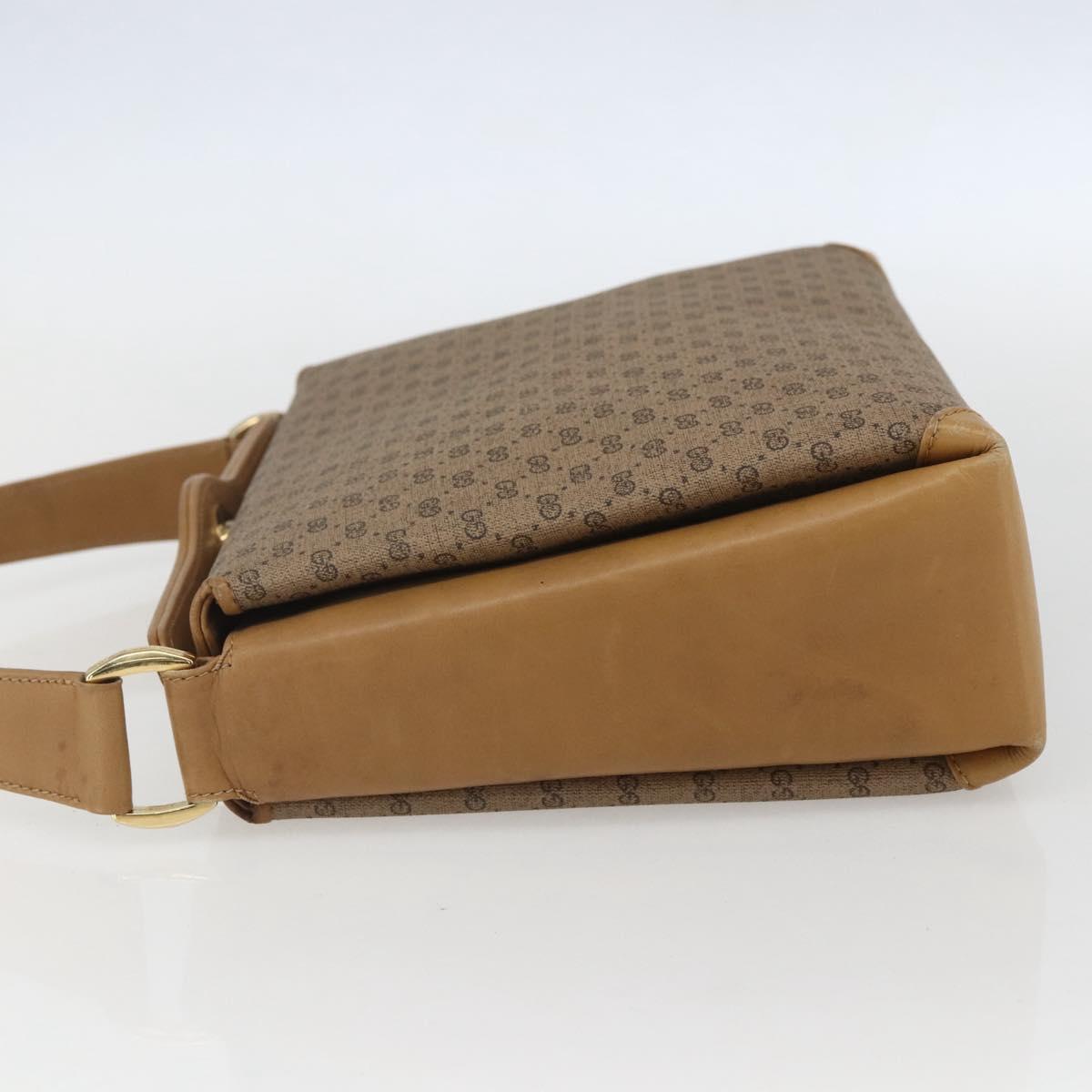 GUCCI Micro GG Supreme Shoulder Bag PVC Beige Gold 001 20 1368 Auth 156987