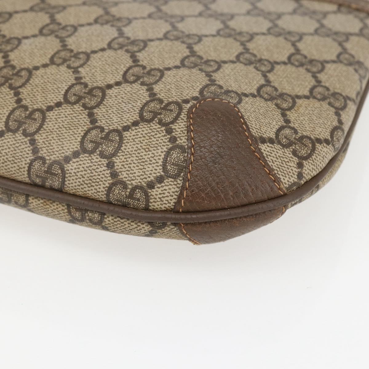 GUCCI GG Supreme Web Sherry Line Bag PVC Beige Gold 904 02 026 Auth 156988