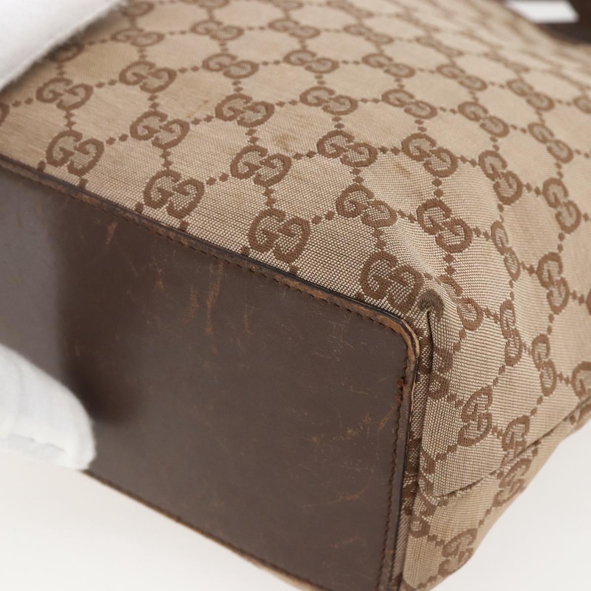 GUCCI GG Canvas Hand Bag Beige Gold 002 1099 Auth 156989