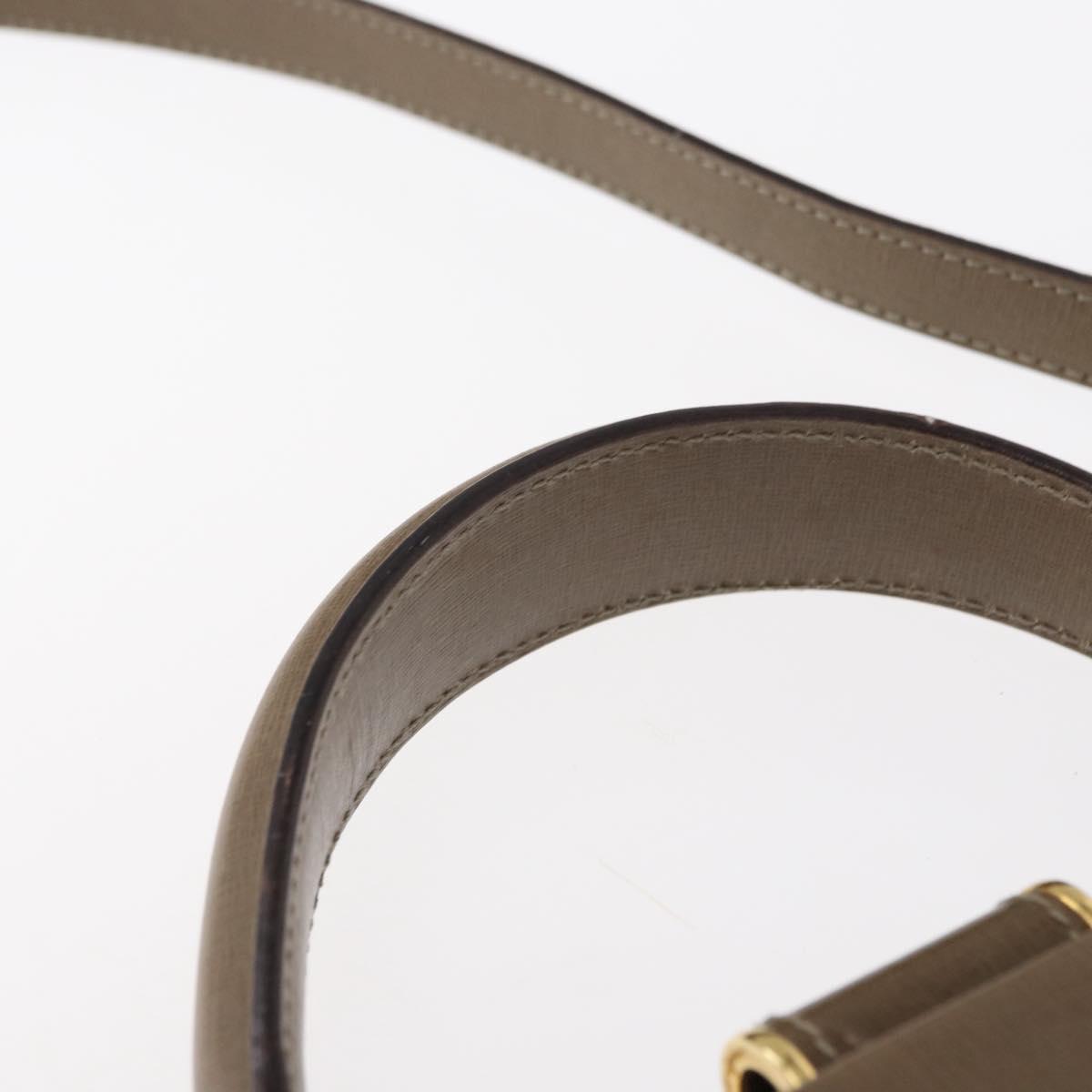 Salvatore Ferragamo Gancini Hand Bag Leather 2way Beige Gold Auth 157001