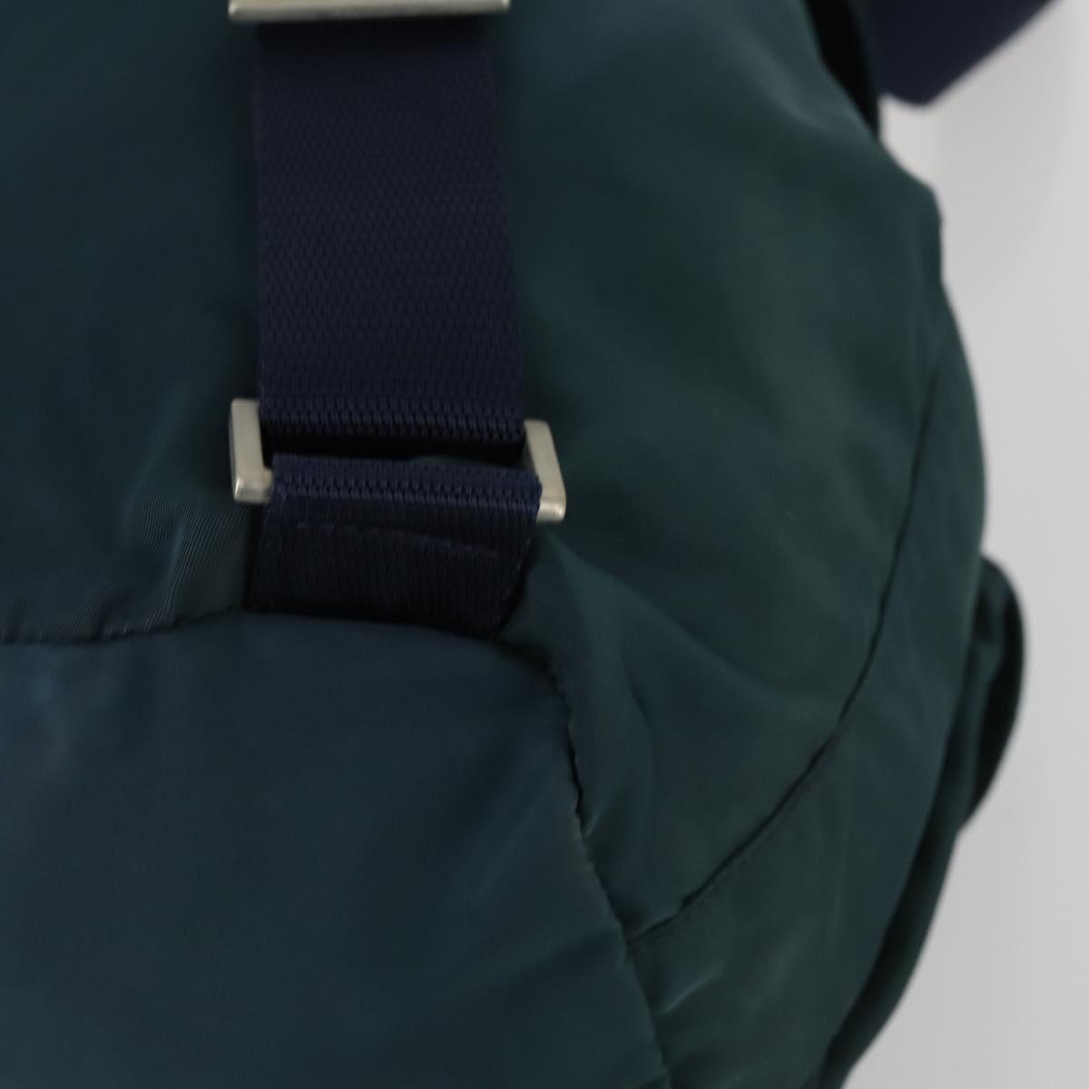 PRADA Backpack Nylon Green Silver Auth 157004