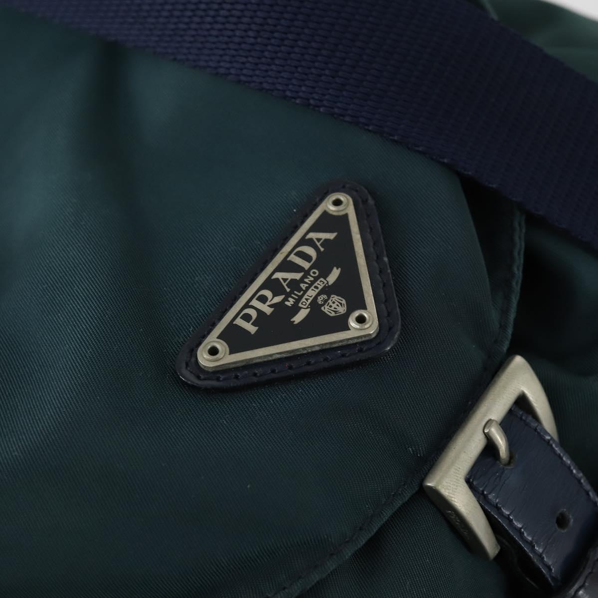 PRADA Backpack Nylon Green Silver Auth 157004