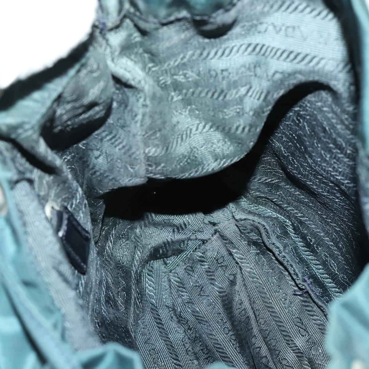 PRADA Backpack Nylon Green Silver Auth 157004