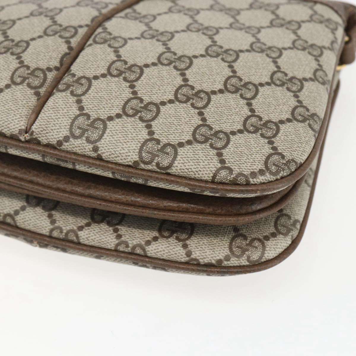 GUCCI GG Supreme Web Sherry Line Bag PVC Beige Gold 10 02 037 Auth 157006