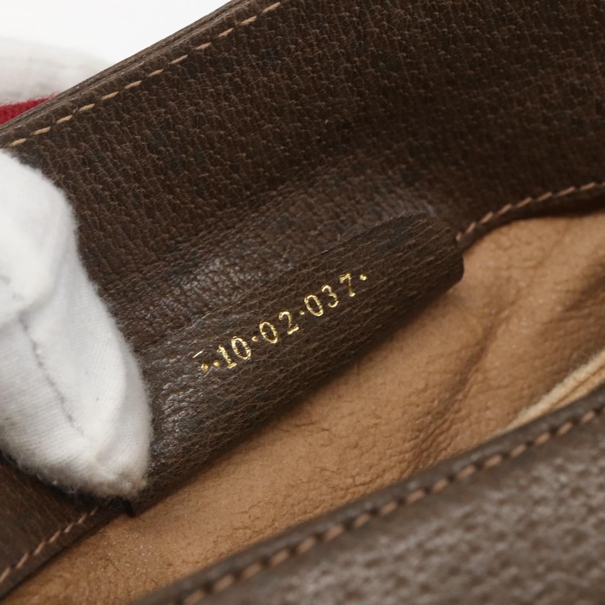 GUCCI GG Supreme Web Sherry Line Bag PVC Beige Gold 10 02 037 Auth 157006