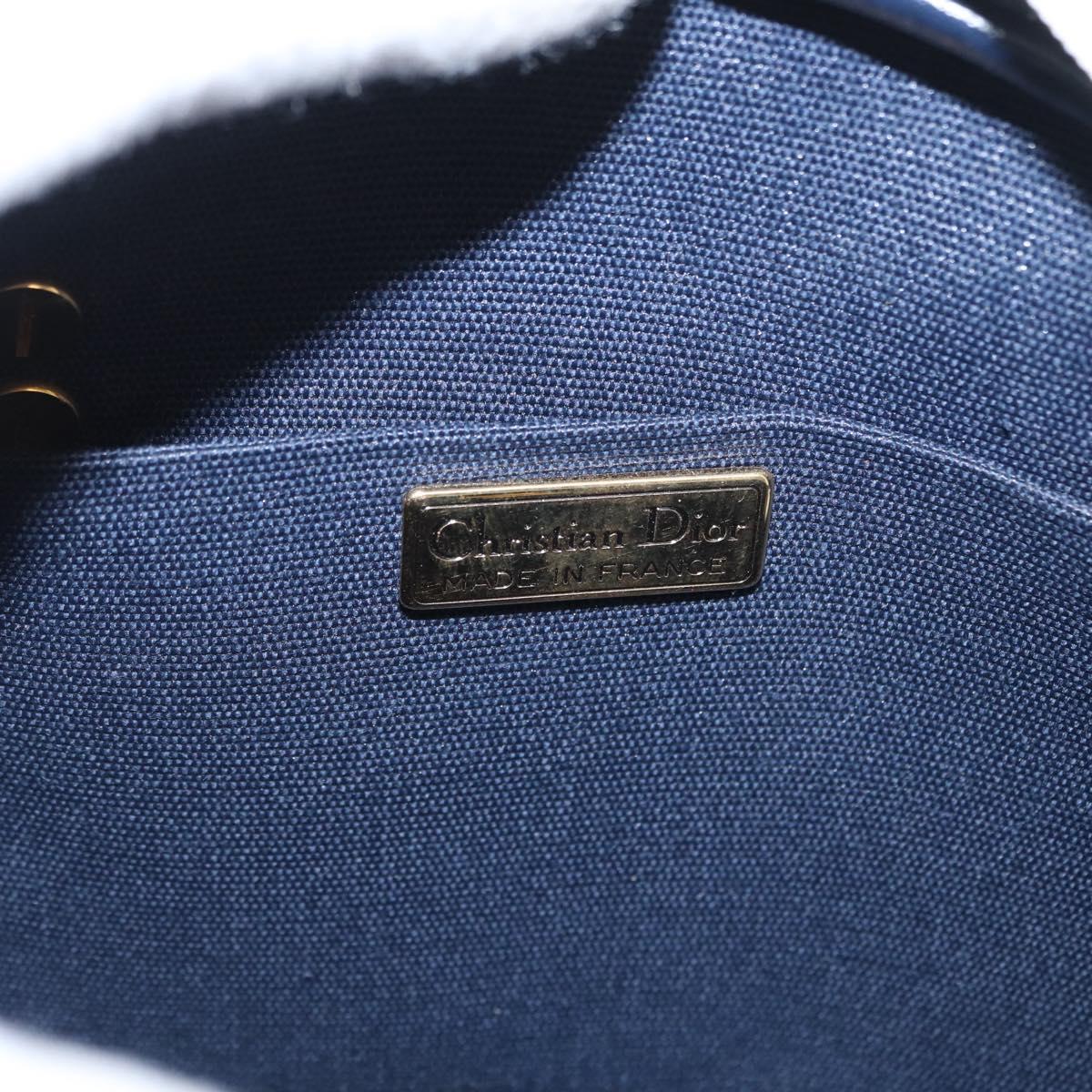 Christian Dior Chain Shoulder Bag Leather White Gold Auth 157011