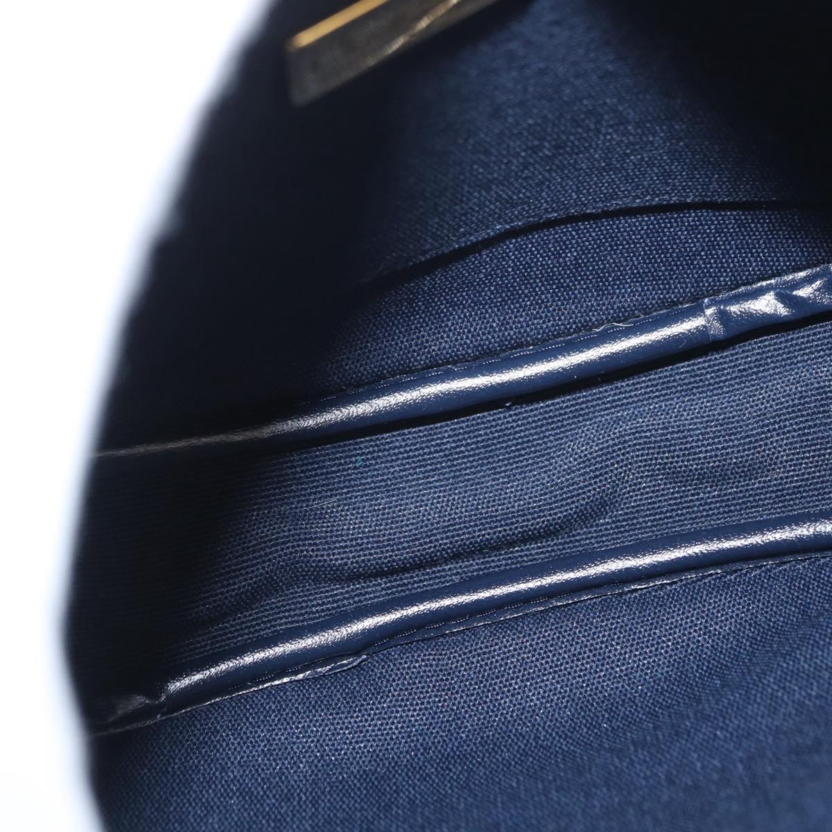 Christian Dior Chain Shoulder Bag Leather White Gold Auth 157011