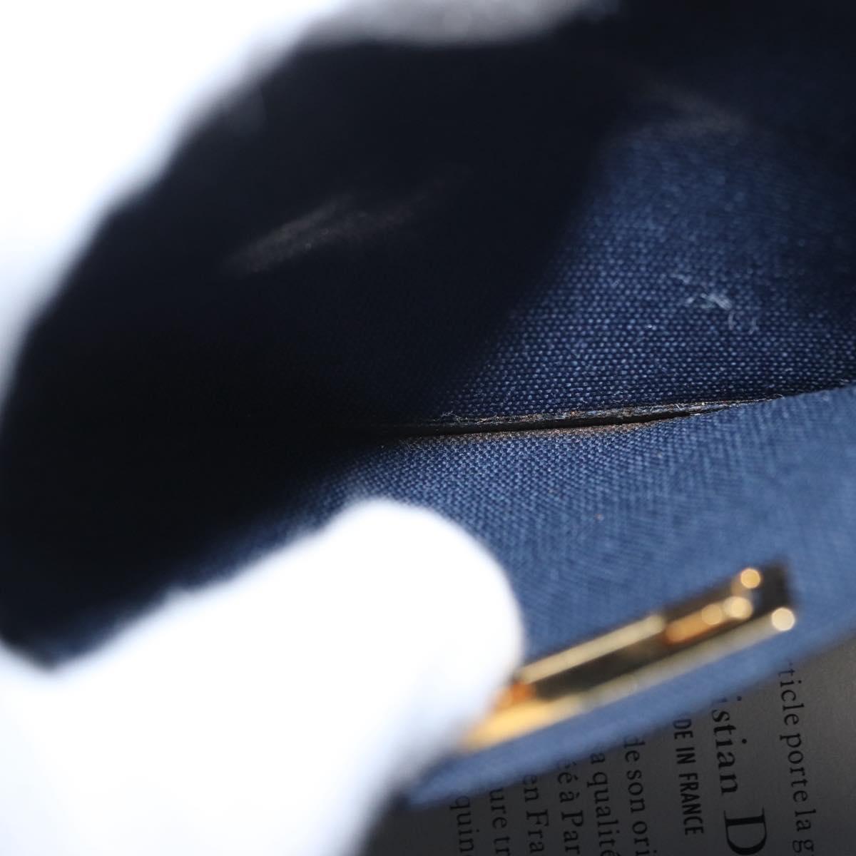 Christian Dior Chain Shoulder Bag Leather White Gold Auth 157011