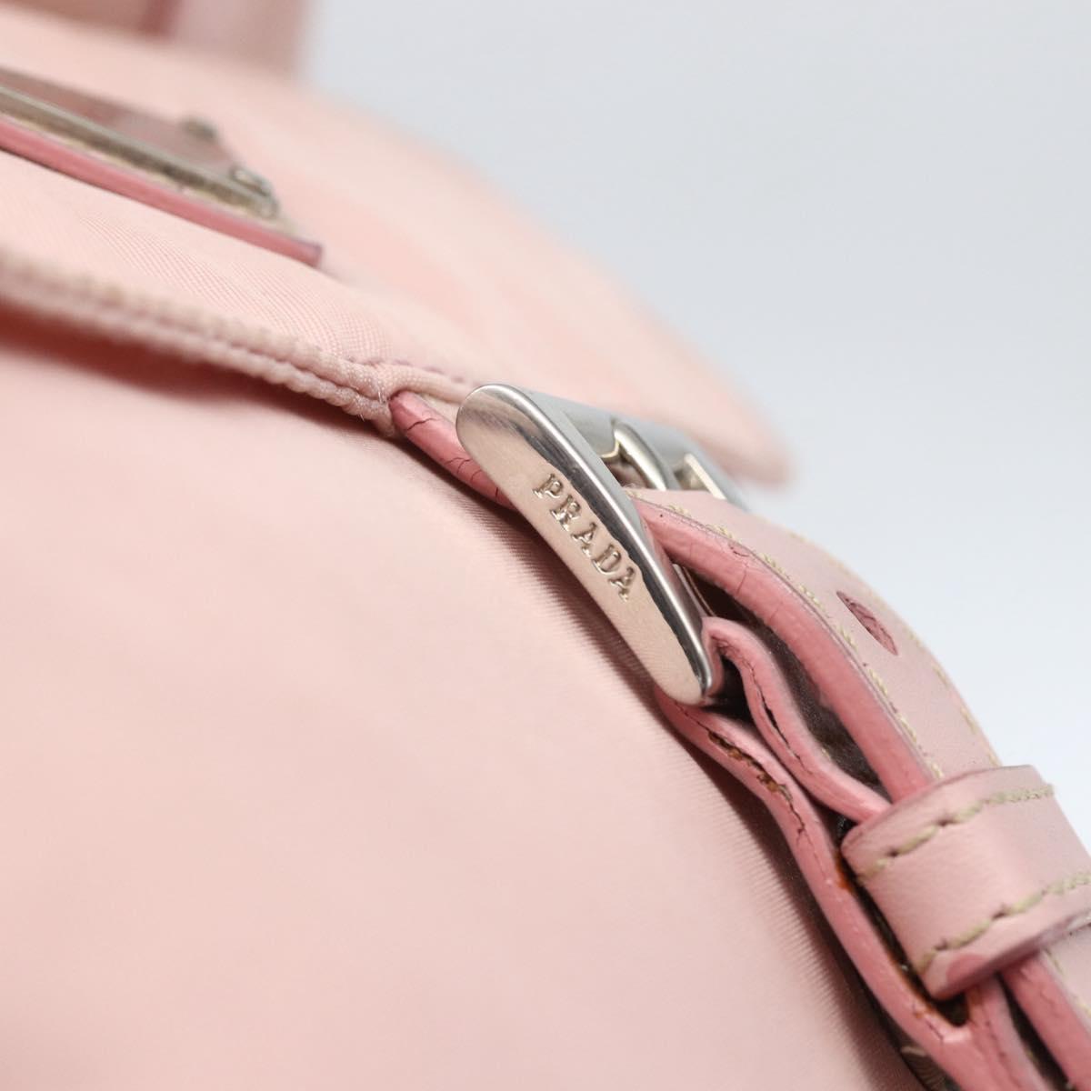 PRADA Shoulder Bag Nylon Pink Silver Auth 157013