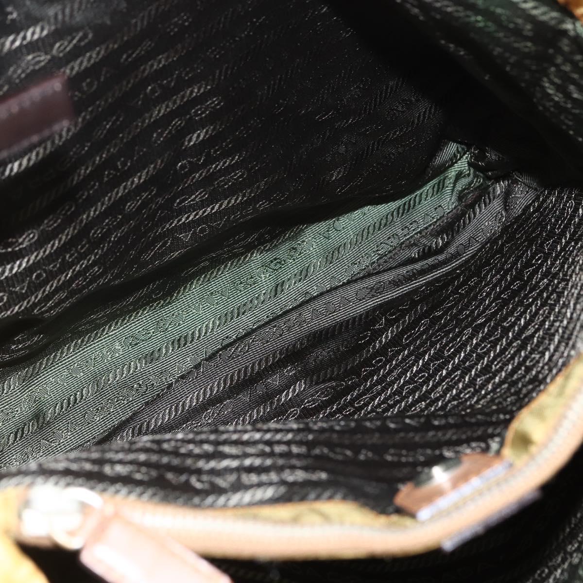 PRADA Tote Bag Nylon Yellow Silver Auth 157014