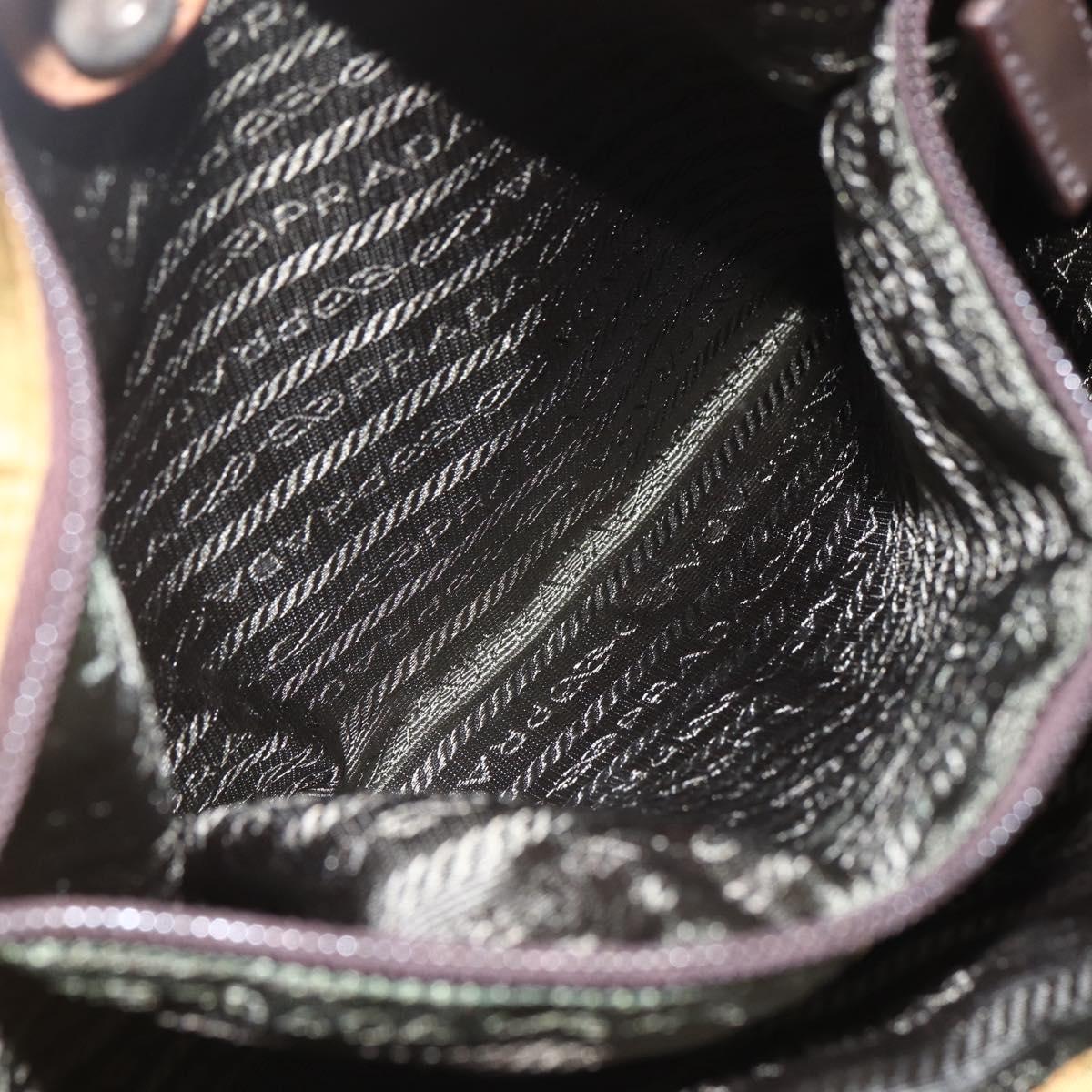 PRADA Tote Bag Nylon Yellow Silver Auth 157014