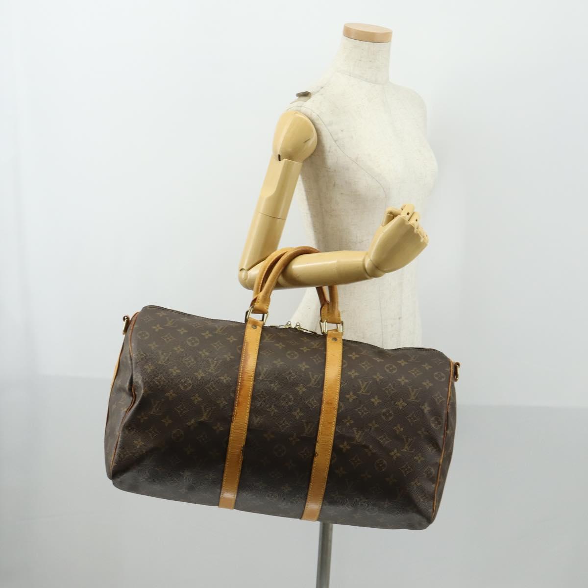 LOUIS VUITTON Monogram Keepall Bandouliere 50 Boston Bag M41416 LV Auth 157024