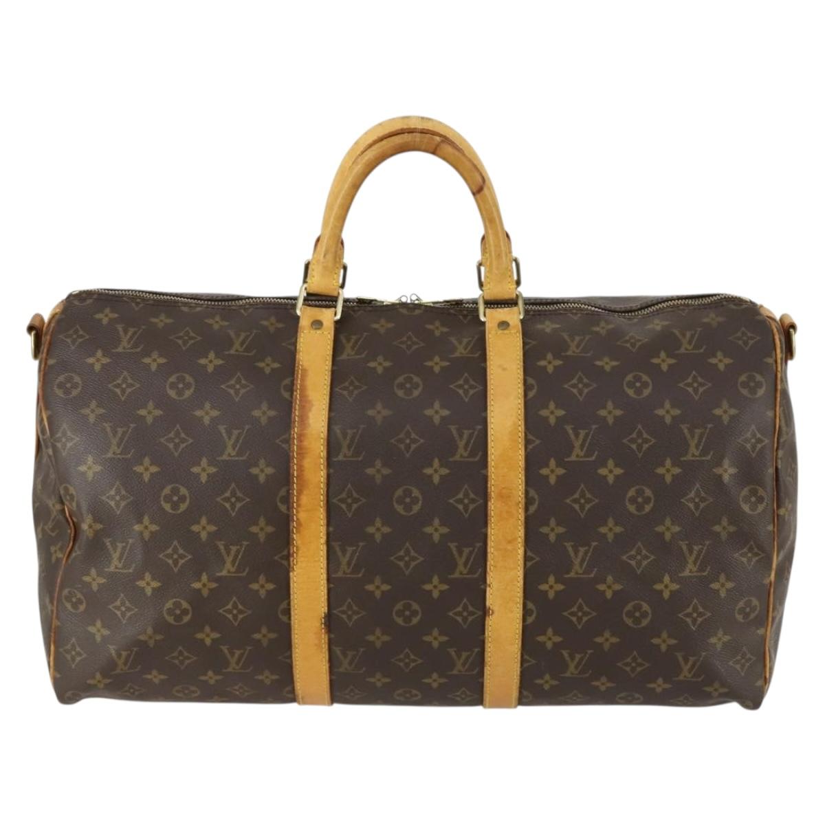 LOUIS VUITTON Monogram Keepall Bandouliere 50 Boston Bag M41416 LV Auth 157024