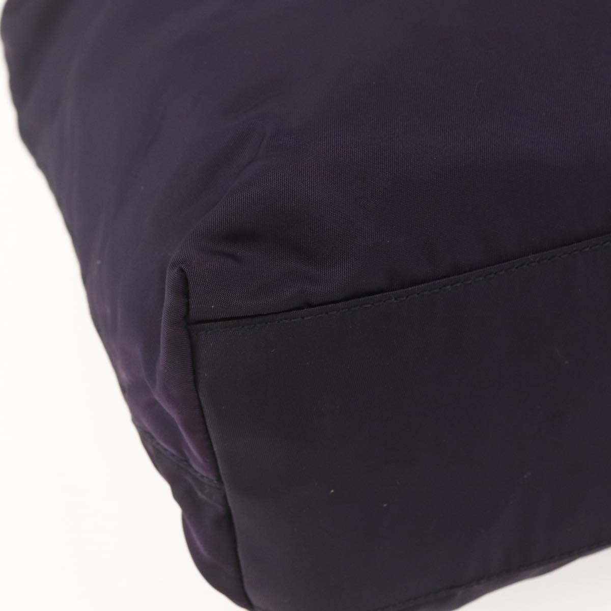 PRADA Tote Bag Nylon Purple Gold Auth 157027