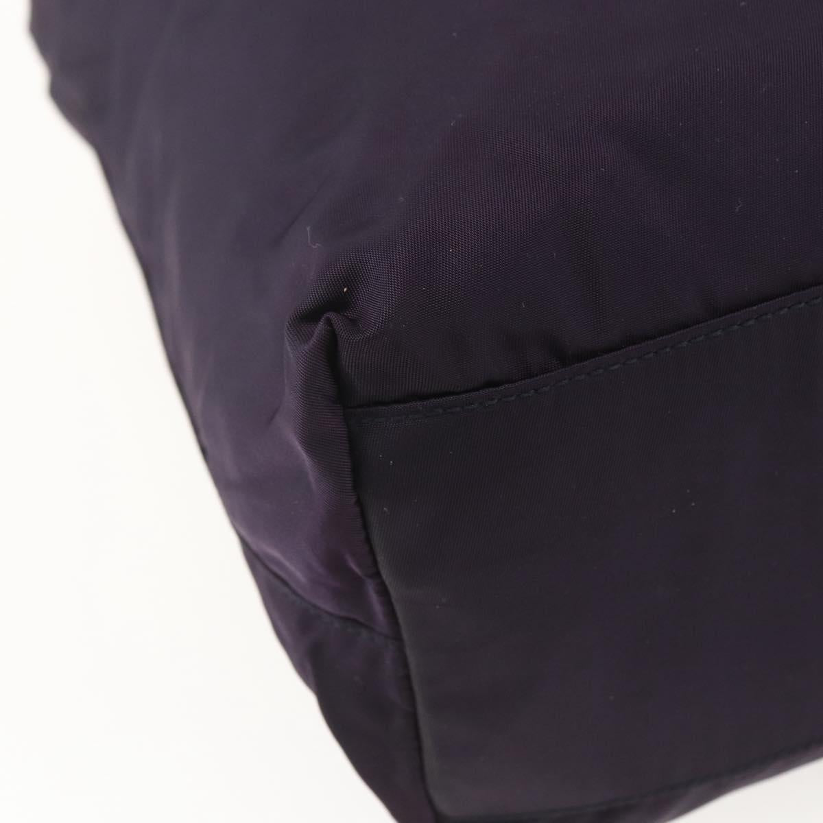 PRADA Tote Bag Nylon Purple Gold Auth 157027