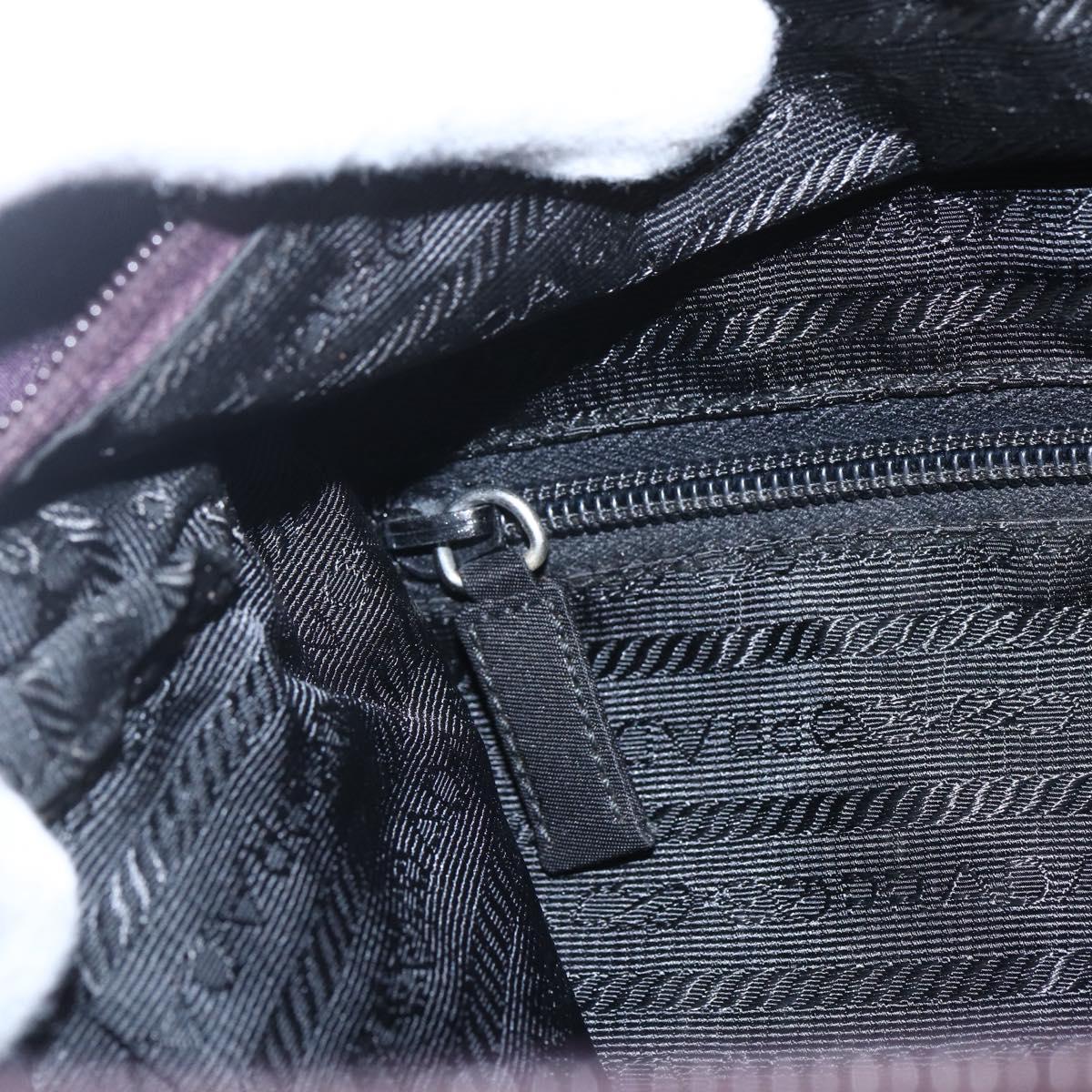 PRADA Tote Bag Nylon Purple Gold Auth 157027