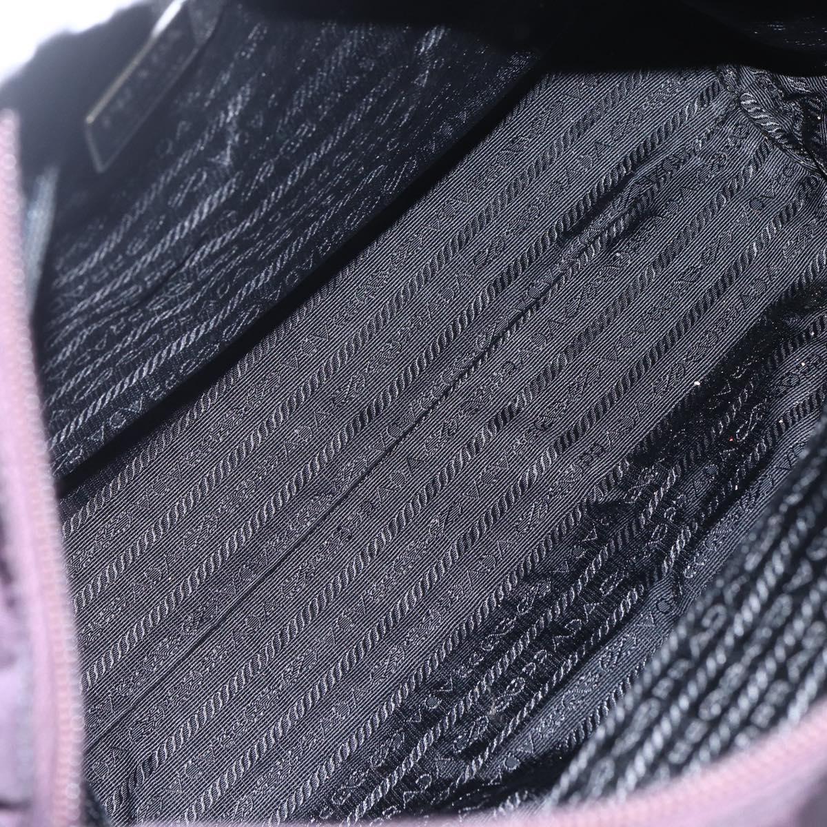 PRADA Tote Bag Nylon Purple Gold Auth 157027