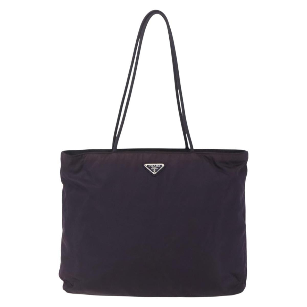 PRADA Tote Bag Nylon Purple Gold Auth 157027