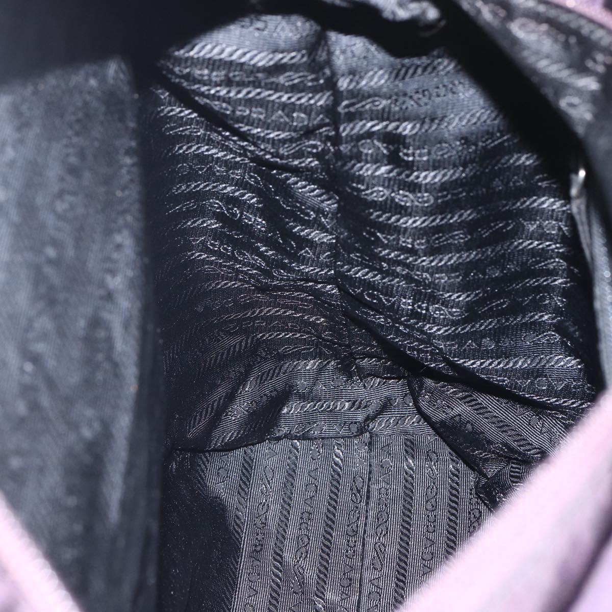 PRADA Tote Bag Nylon Purple Gold Auth 157027