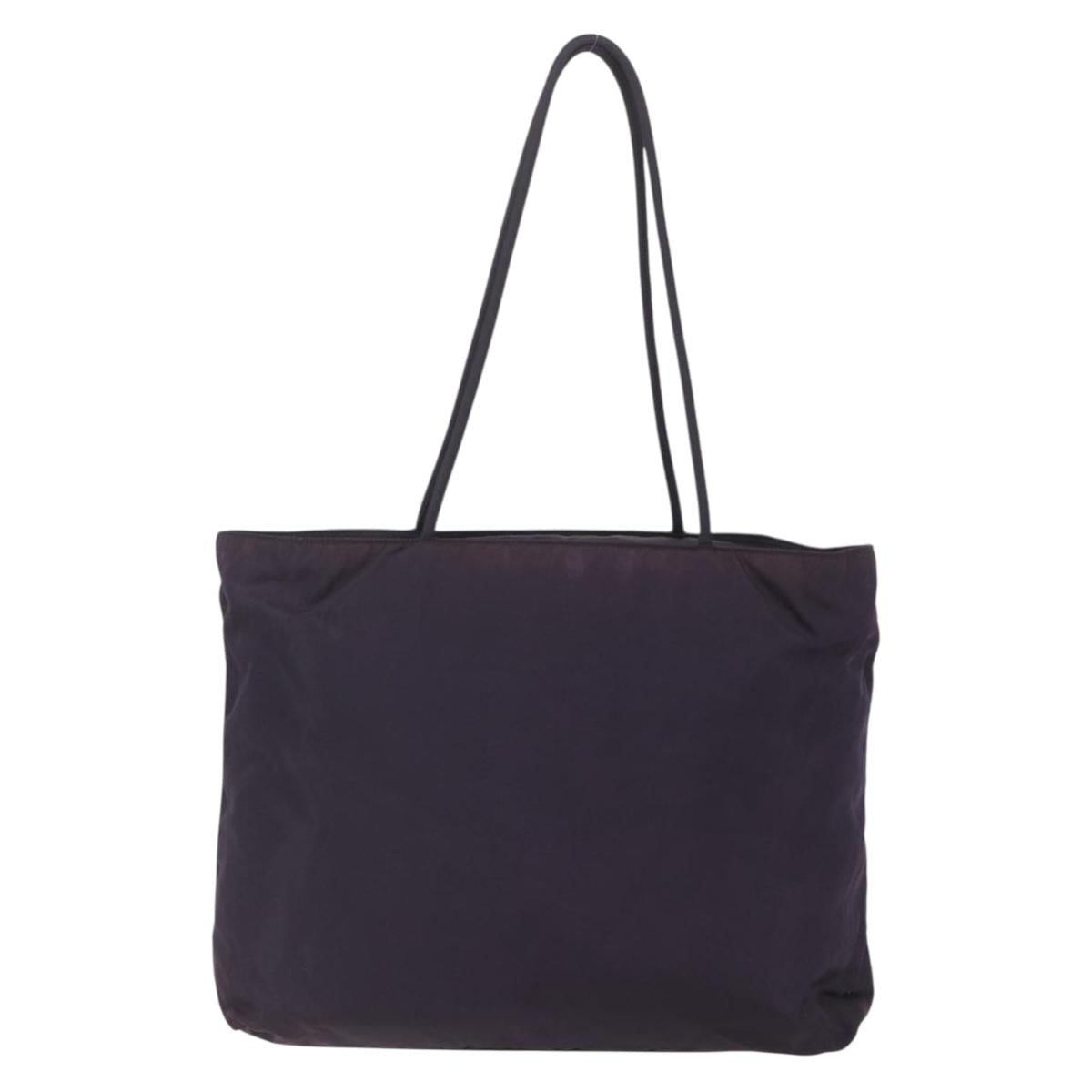PRADA Tote Bag Nylon Purple Gold Auth 157027