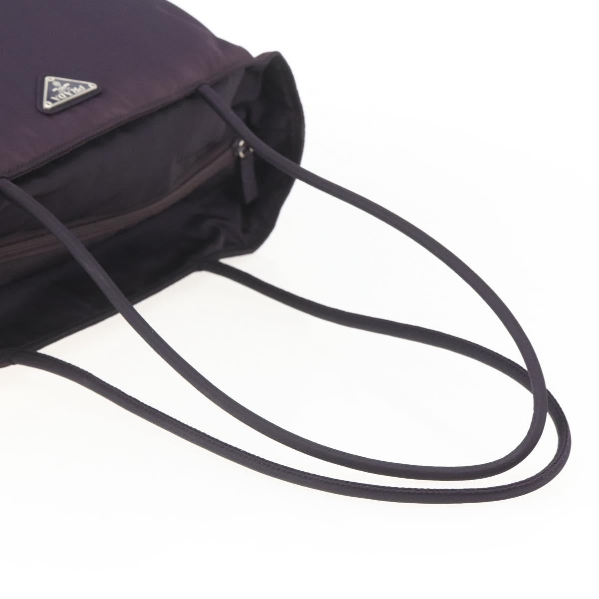 PRADA Tote Bag Nylon Purple Gold Auth 157027