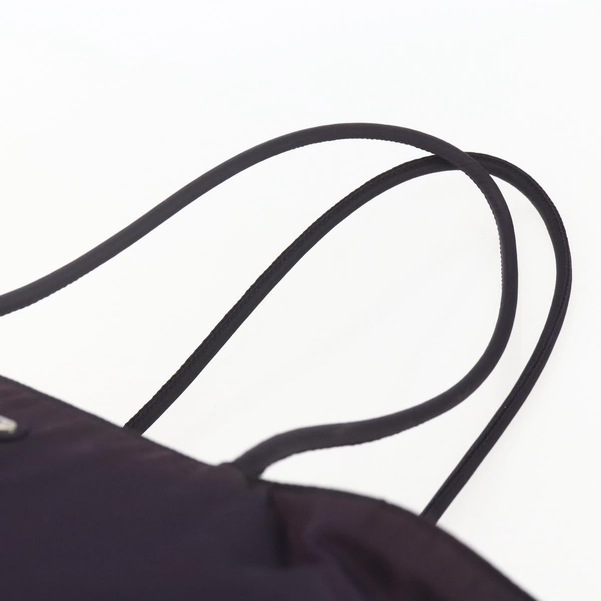 PRADA Tote Bag Nylon Purple Gold Auth 157027