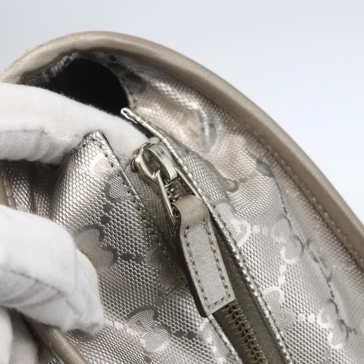 GUCCI GG Implementation Tote Bag PVC Silver 211137 Auth 157030