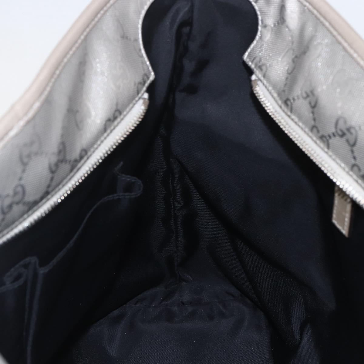 GUCCI GG Implementation Tote Bag PVC Silver 211137 Auth 157030