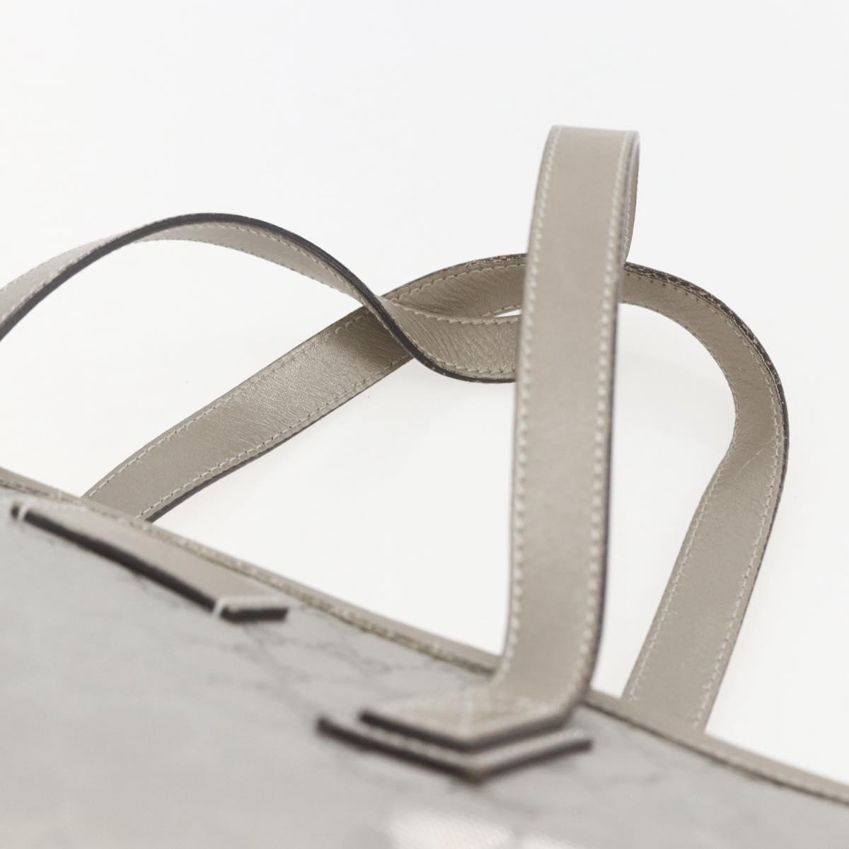 GUCCI GG Implementation Tote Bag PVC Silver 211137 Auth 157030