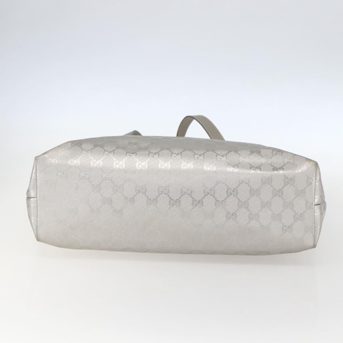 GUCCI GG Implementation Tote Bag PVC Silver 211137 Auth 157030