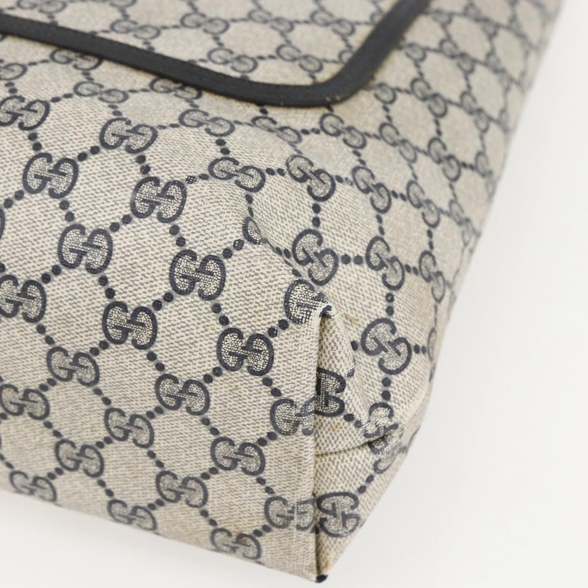 GUCCI GG Supreme Sherry Line Tote Bag PVC Navy Gold 904 02 003 Auth 157032