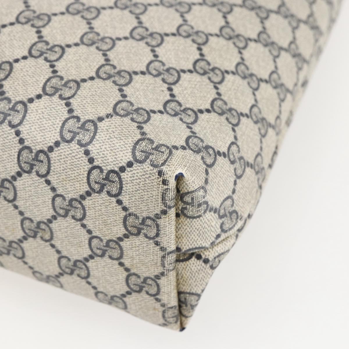 GUCCI GG Supreme Sherry Line Tote Bag PVC Navy Gold 904 02 003 Auth 157032