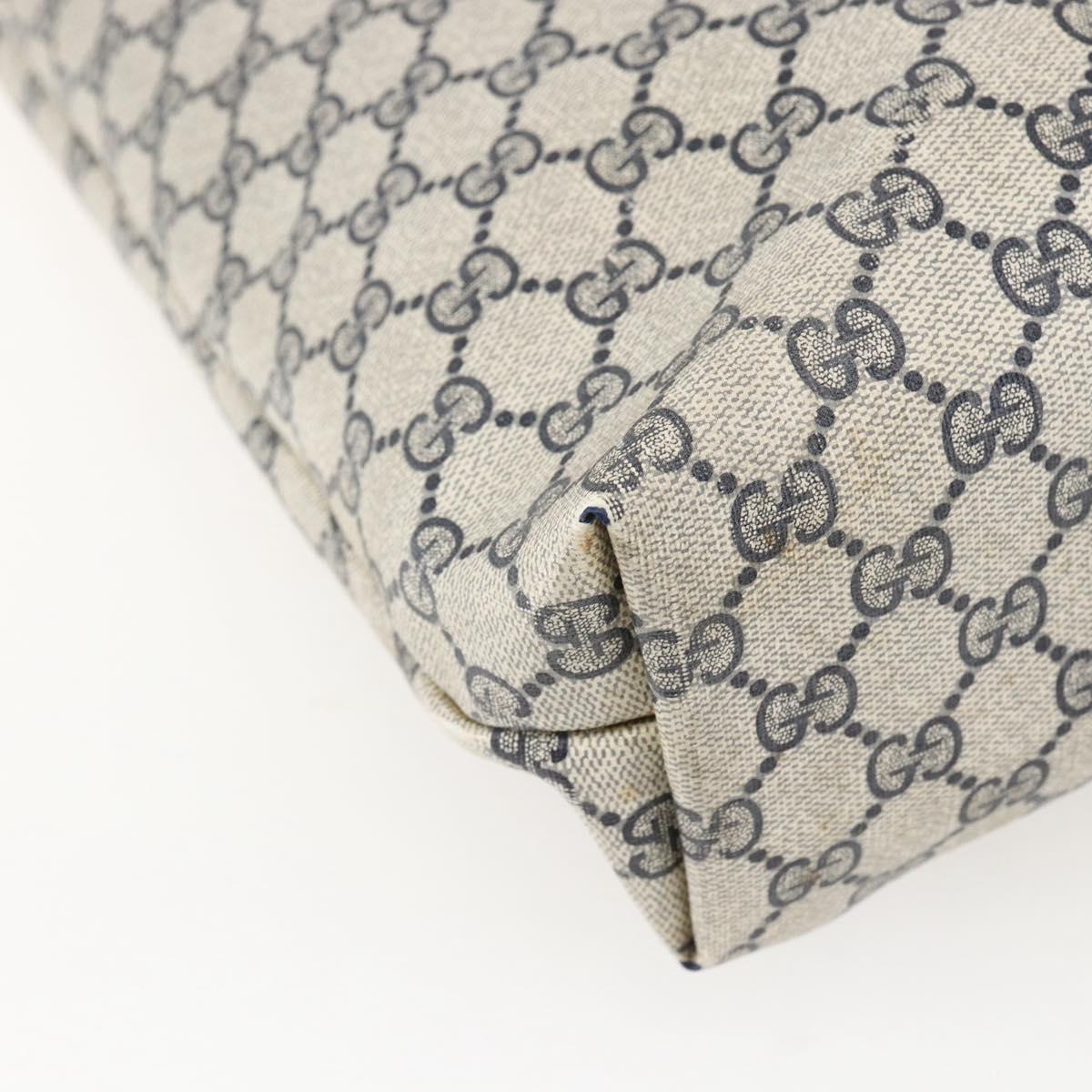 GUCCI GG Supreme Sherry Line Tote Bag PVC Navy Gold 904 02 003 Auth 157032