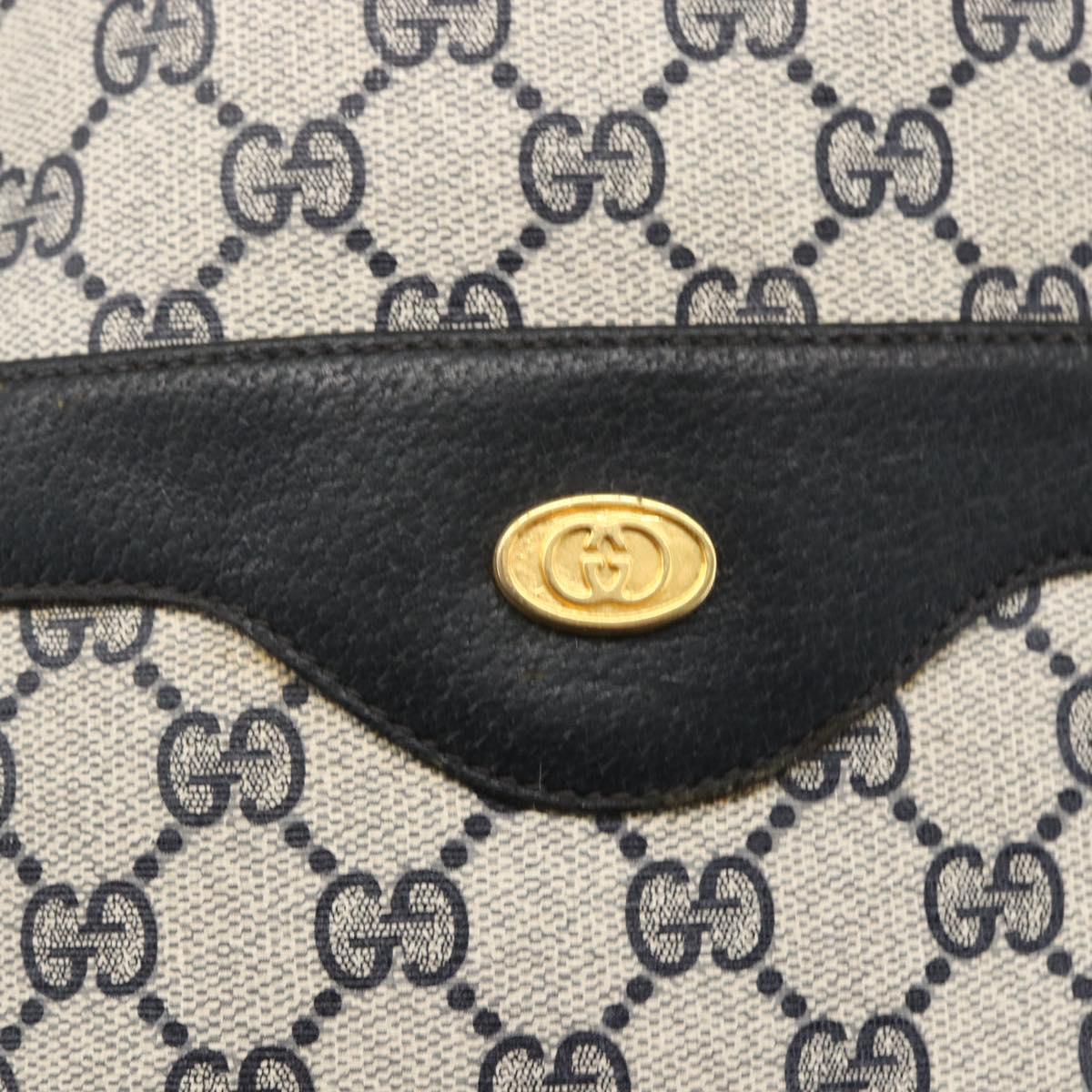 GUCCI GG Supreme Sherry Line Tote Bag PVC Navy Gold 904 02 003 Auth 157032