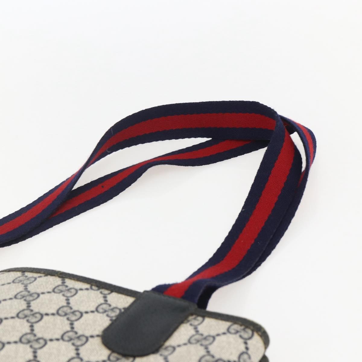 GUCCI GG Supreme Sherry Line Tote Bag PVC Navy Gold 904 02 003 Auth 157032