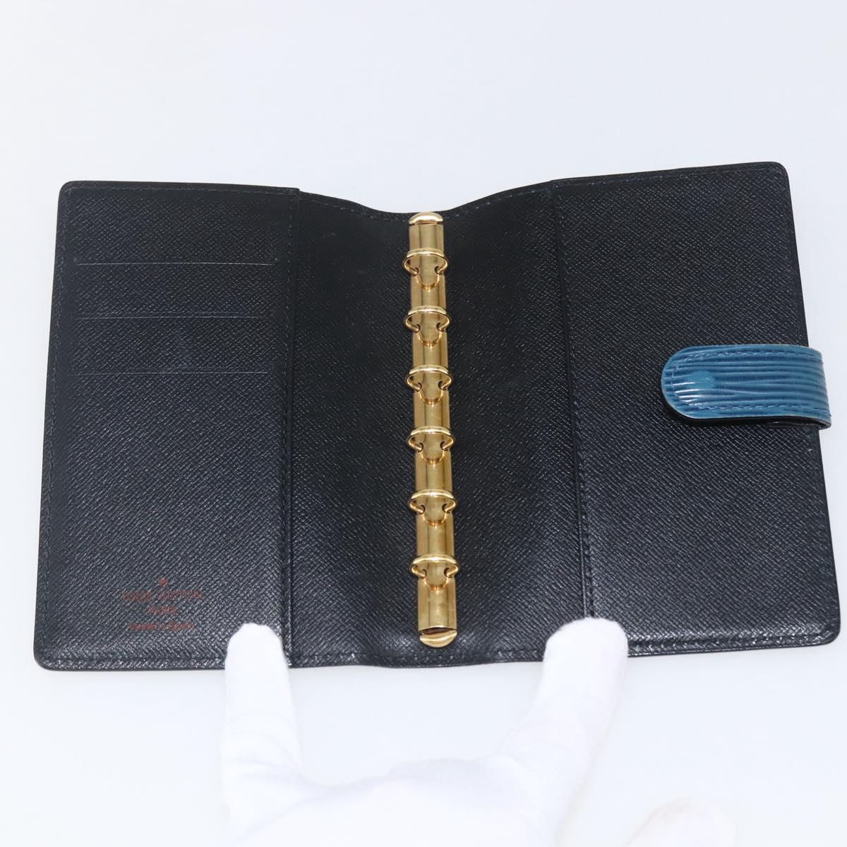 LOUIS VUITTON Epi Agenda PM Day Planner Cover Blue R20055 LV Auth 157040